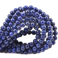 100Pcs Natural Crystal Beads Stone Gemstone Round Loose Energy Healing Beads with Free Crystal Stretch Cord for Jewelry Making (Lapis, 8MM) Lapis