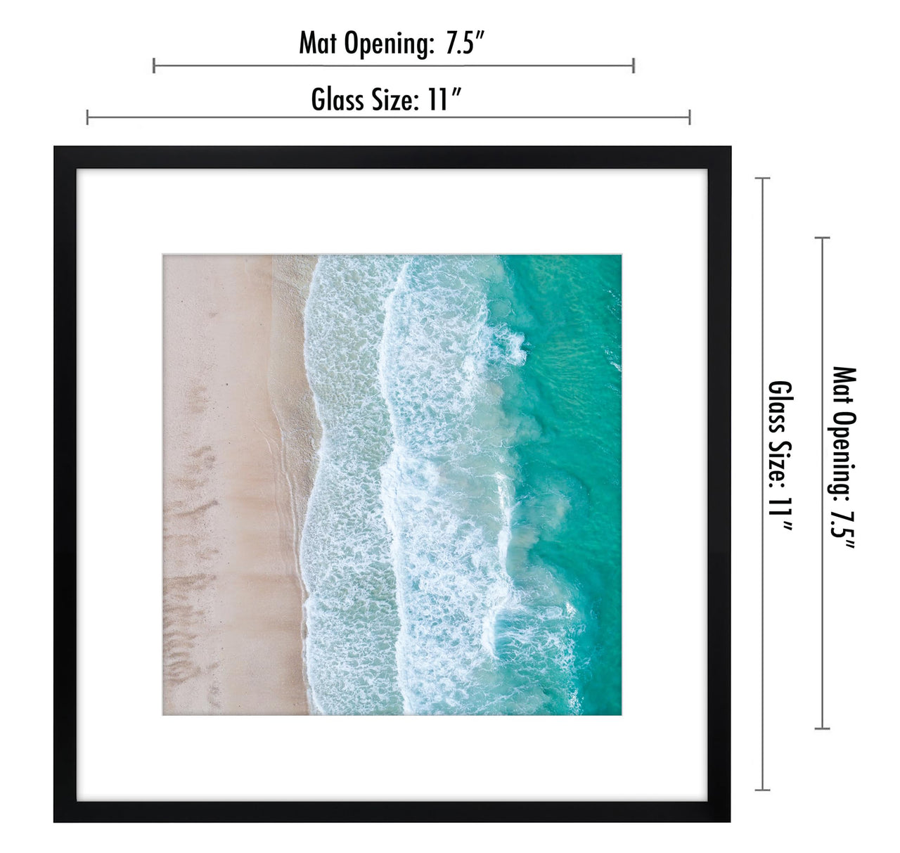 Americanflat 11x11 Picture Frame in Black - Use as 8x8 Picture Frame with Mat or 11x11 Frame Without Mat - Thin Border Photo Frame with Shatter-Resistant Glass - Square Picture Frame for Wall Display