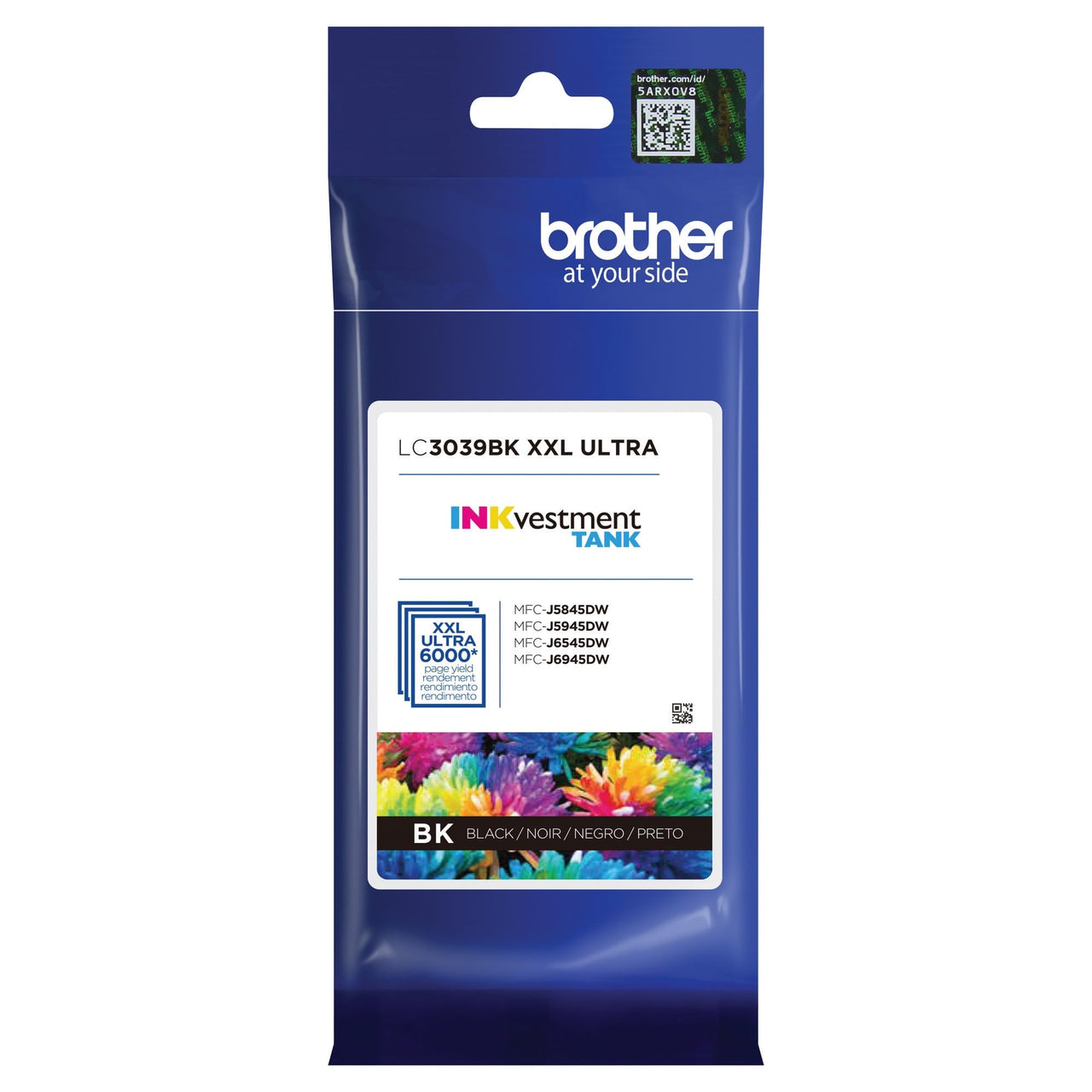 Brother Genuine LC3039BK Single Pack Ultra High-yield Black INKvestment Tank Ink Cartridge, Page Yield Up To 6,000 Pages, LC3039 Black Ink