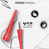 FACES CANADA Magneteyes Eyeliner - Black, 4.5ml | Intense Matte Finish | Quick Drying | 24HR Long Lasting | Fine Tip For Precise Smooth Application | Almond Oil Enriched | Waterproof | Smudgeproof