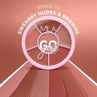Mila Beaute Go Girl Lip Palette with 6 Pigmented Shades I Creamy Matte Finish I Hydrating Formula of Pomegranate Extract & Hyaluronic Acid I Travel Friendly Lip Palette - SWEARBY NUDES & BROWNS