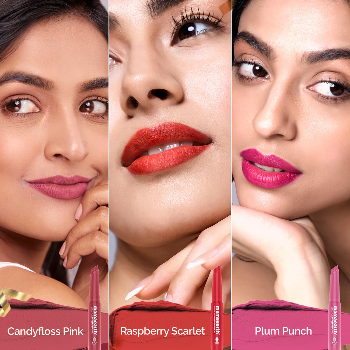 Mamaearth Moisture Matte Long Stay Lipstick Minis Gift Set - Bright and Bold | 8 Hour Moisture Lock | Up to 12-Hour Long Stay | Smudge Proof | Travel-Friendly| Gifting For Valentine's Day, Birthday, Anniversary & Special Occasions | Premium Gift Pack