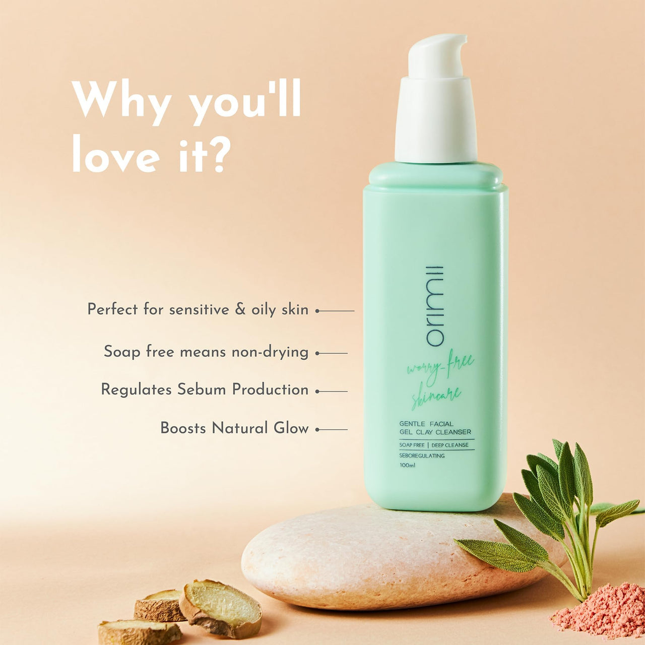 Orimii Daily Acne Defence Routine with No Salicylic Serum & Soap-Free Face Wash | Skin Clarifying Combo with Safe & Natural Ingredients | Gentle on Skin | Safe for Pregnant Women