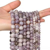35pcs 10mm Natural Stone Beads Lilac Beads Energy Crystal Healing Power Gemstone for Jewelry Making, DIY Bracelet Necklace