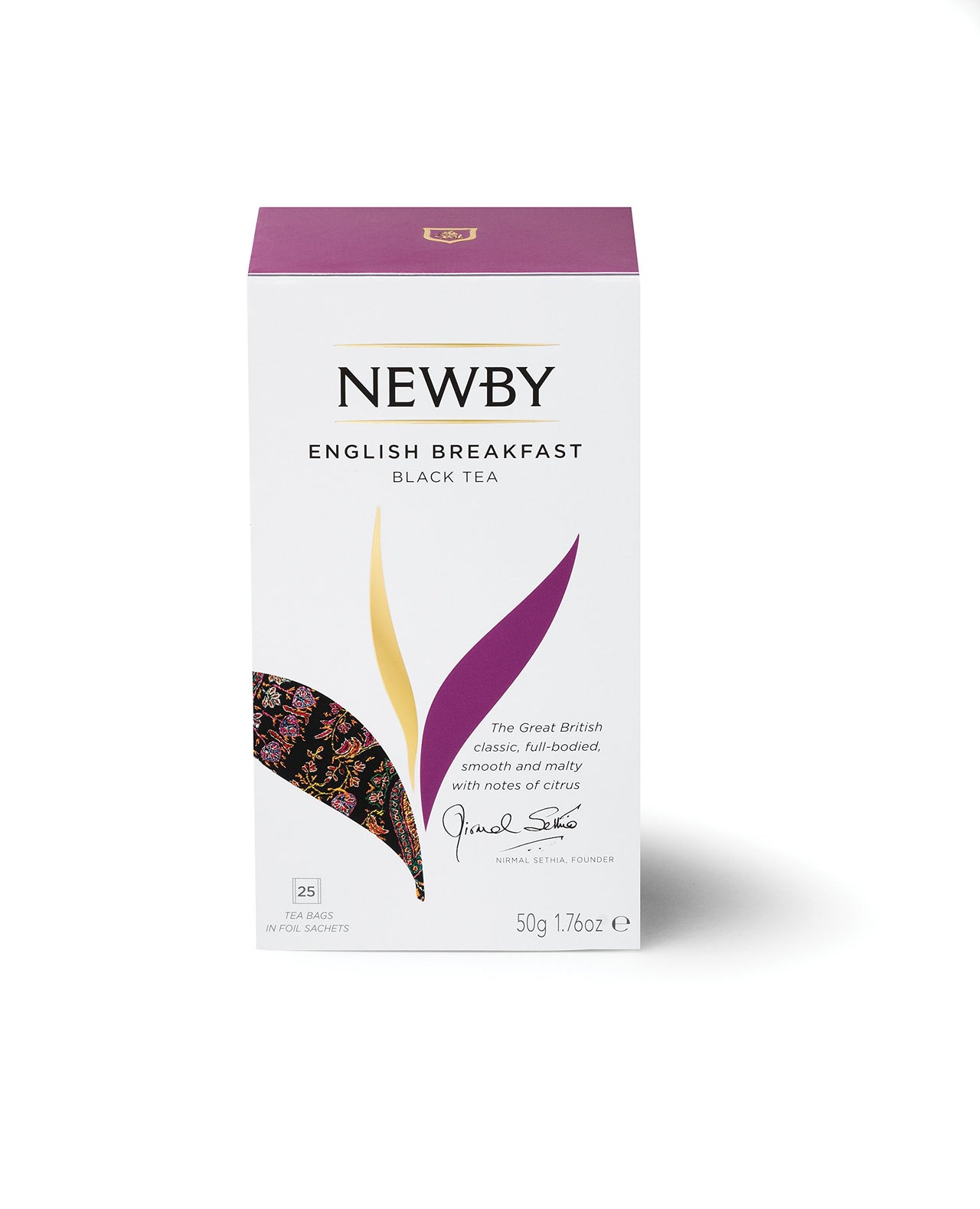 Newby English Breakfast Black Tea Bags | 25 Counts | Strong & Robust, Flavour | Brew Hot Or Iced Tea | Antioxidant Rich | 50 gm