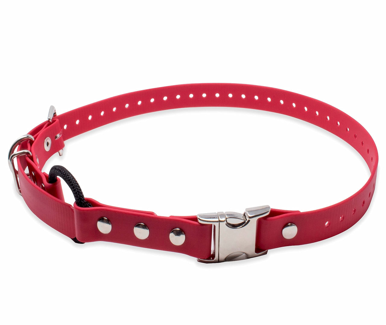 Educator Quick Snap Bungee Dog Collar, Biothane, Waterproof, Odorproof, Easy Connect and Disconnect Clasp and D Ring with Comfort Bungee Loop, Adjustable for Custom Fit, 1-Inch, Red 1" Wide Fits 800 and 1200 Series