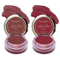 Seven Seas Lips & Cheek Tint Combo Pack of 2 | Matte Natural Blush for Women | Lip Tint with Vitamin E | Nourishing Cheek Tint (Copper Rust, Mandy)