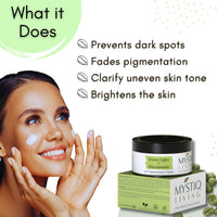 Mystiq Living Pigmentation Cream With Alpha Arbutin, Kojic Acid, Retinol & Niacinamide | Green Coffee Blemish Clear Cream for Dark Spots on Face - 50GM | Men & Women