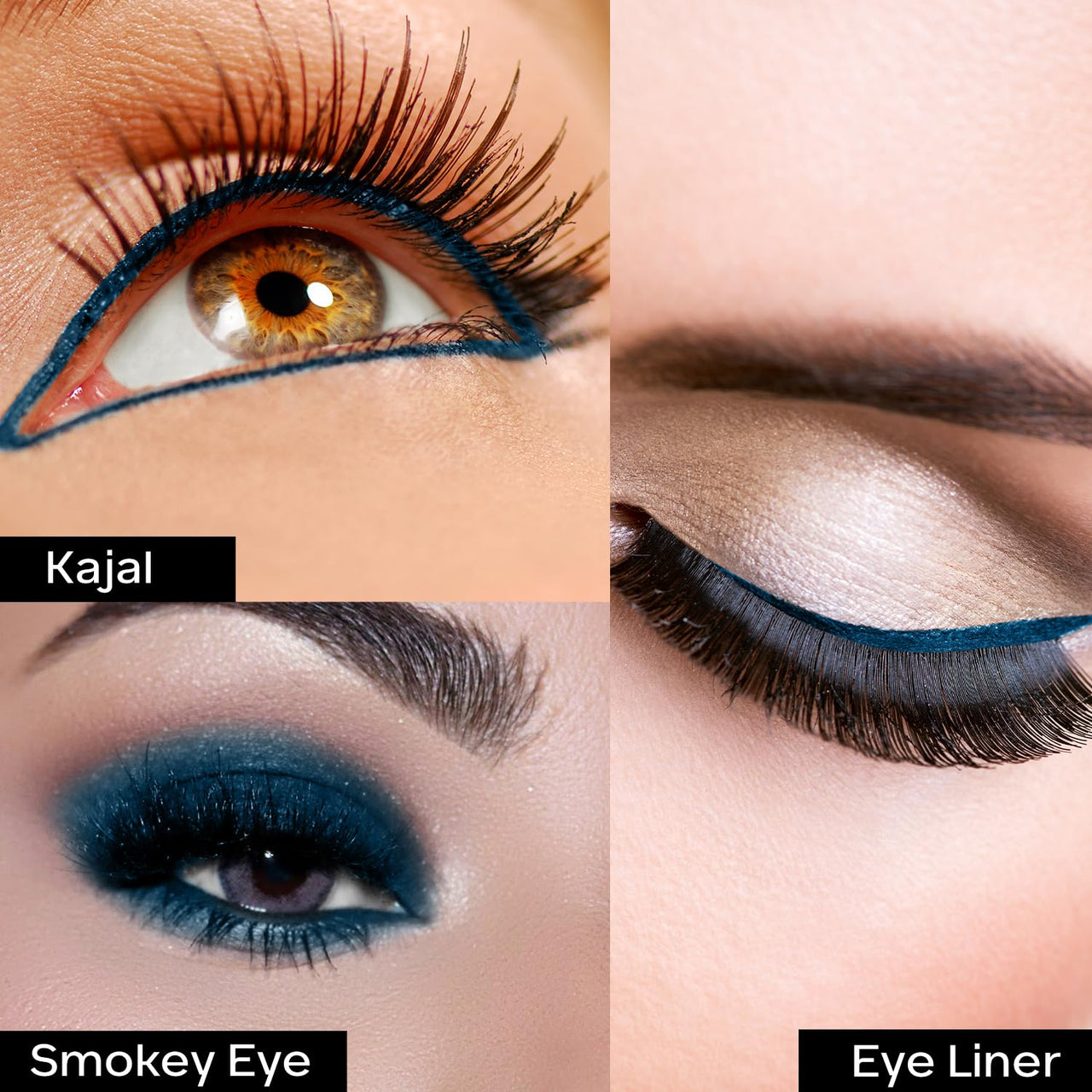 FACES CANADA Ultime Pro Intense Gel Kajal With Smudger & Sharpener - Blue, 1.2 g | 24 Hr Long Stay | Waterproof & Smudgeproof | One Swipe Smooth Application | 3-in-1 Kajal, Eyeliner, Smokey Eyeshadow