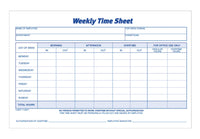 Adams Time Sheet, 9 x 5.5 Inch, Weekly Format, 2-Part, Carbonless, 100-Pack, White, Canary (NC9507)
