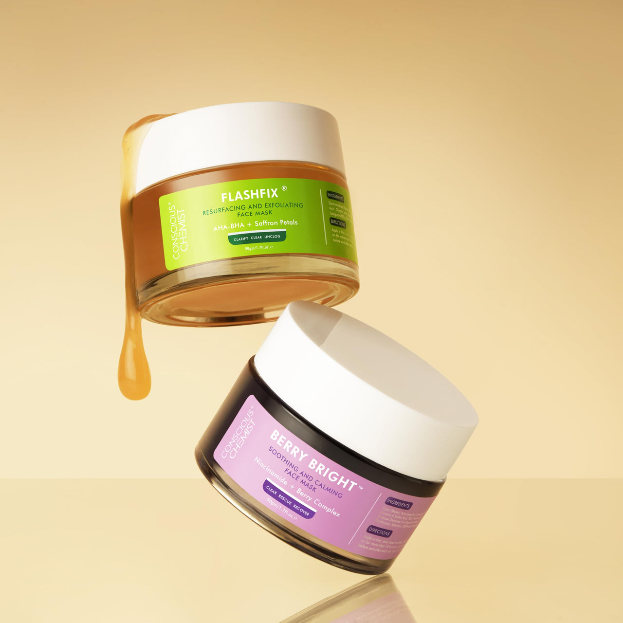 Conscious Chemist® Exfoliating Face Mask For Oily Acne Prone Skin with Salicylic, Glycolic Acid & Saffron Petals | Removes Blackheads, Anti Acne, De-Tan | Vegan & Cruelty Free | 50 gm