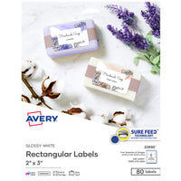 Avery Glossy White Labels with Sure Feed Technology, 2