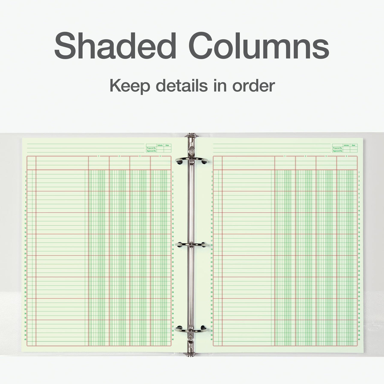 Adams Columnar Analysis Pad, 4 Column Ledger, 8.5" x 11", 100 Pages (50 Sheets), Green, 3 Hole Punch, for Accounting, Bookkeeping & Data (ACP85114)