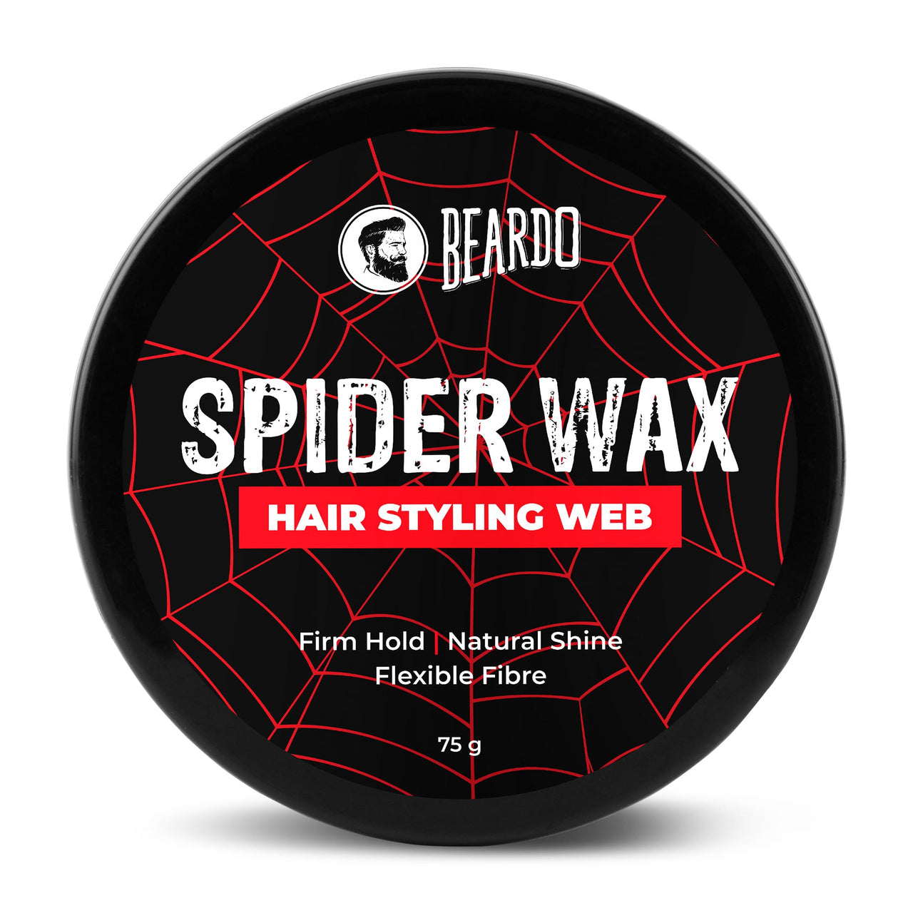 Beardo Spider Wax Hair Styling Web 75g | Web Effect, Texture, Volume, Sculpting, Flexible Hair Wax | Strong Hold, Natural Shine | Long-lasting Hair Fibre