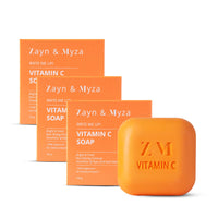 ZM Zayn & Myza Vitamin C Soap Enriched With Kojic Acid, Vitamin C & E For Skin Brightening & Deep Cleansing, Paraben Free, 100g (Pack Of 3)