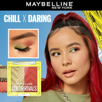 Maybelline New York Color Rivals Pigmented Eyeshadow Palette, Long lasting, Sweatproof, Waterproof, Matte, Shimmer : Chill x Daring, 3g