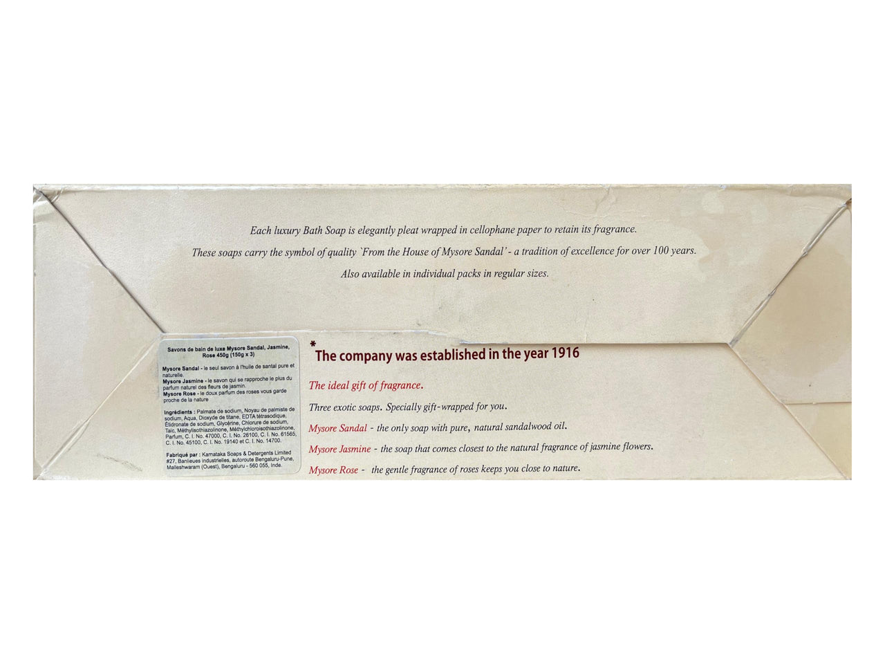 Mysore Sandal, Jasmine And Rose Soap, 450g (Pack Of 3)