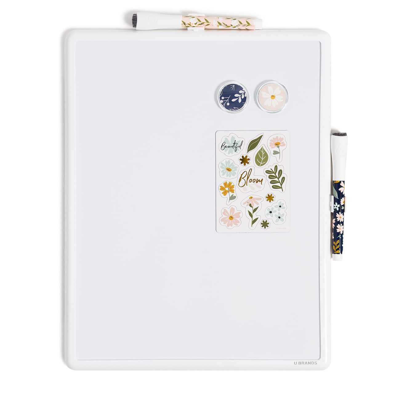 U Brands Contempo Magnetic Dry Erase Board Kit, Set of 19, 11”x14”, Fall Floral, Includes Magnets, Markers Fall Floral (19 pieces) 11'' x 14''