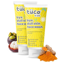 Tuco® Kids Face Wash | Perfect for Dull Skin | Infused with Turmeric, Kakadu Plum, Rosehip Oil, Safflower Oil, Witch Hazel | Ages 2-5, 4-10, 10-15, 5-10 Years | Paraben & Sulphate Free |100 ml-Pack of 2