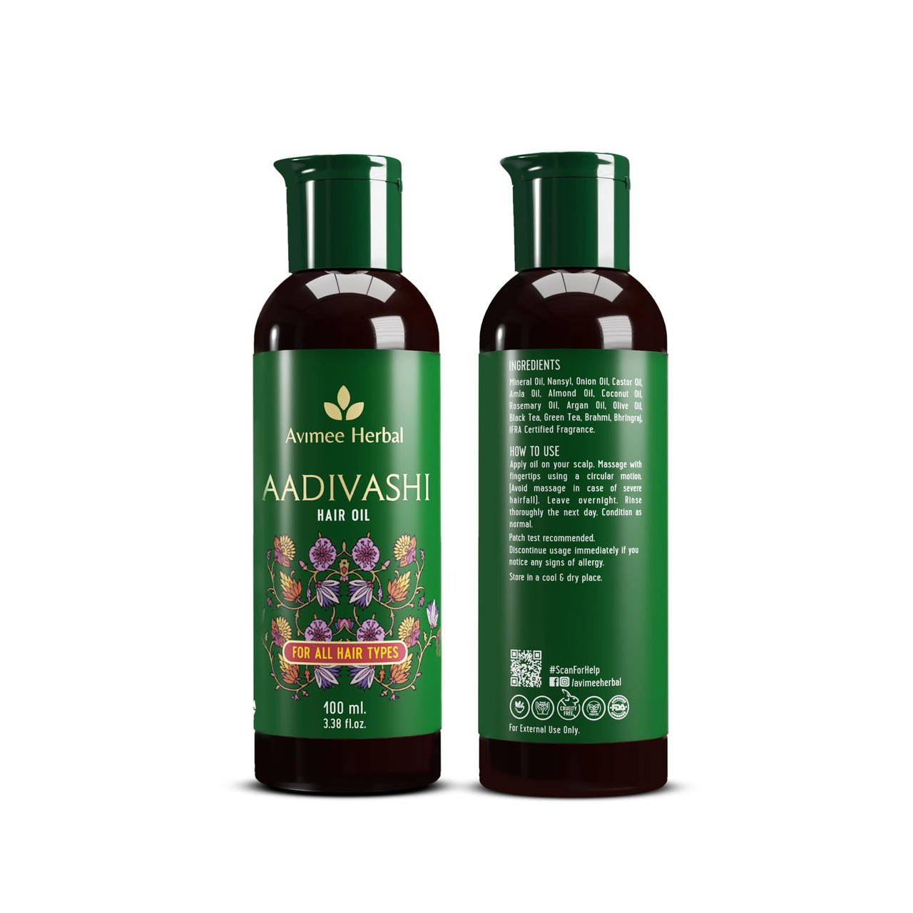 AVIMEE HERBAL Original Adivasi Hair Oil For Hair Fall|With Onion, Rosemary, Castor, Amla, Almond, Coconut, Brahmi & Bhringraj Oil|For Men & Women|100 Ml