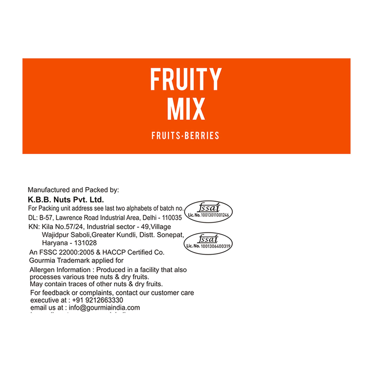 Gourmia Fruity Mix (Fruits & Berries) 200g