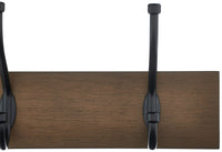 Basics Rectangular Wall-Mounted Farmhouse Coat Rack, 5 Hook, Barnwood Single