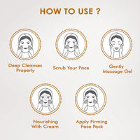 NutriGlow Gold Kesar Facial Kit (250gm + 10ml) with Bleach Cream (43gm) & Face Wash (65ml), All Skin Types (Pack Of 3)