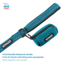 Voyager Reflective Dog Leash Collar Set with Neoprene Handle Supports Small, Medium, and Large Breed Puppies, Cute and Heavy Duty for Walking, Running, and Training - Turquoise, S Leash Collar Set (Turquoise) Leash Collar Set (5/8