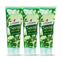 Ozone Neem Face Wash | Enriched with Neem, Aloe Vera, Lemon & Clove | For Deep Cleansing, Anti-Pollution, Soft, Smooth & Glowing Skin | For Men & Women | 100ml (Pack of 3)