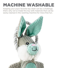 Outward Hound Scrunch Bunch Bunny Interactive Plush Squeaky Dog Tug Toy