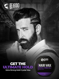Beardo Xxtra Stronghold Hair Wax, 100 gm (Pack of 2) | Crystal Hair Wax | Hair Wax For Men | Hair Styling Wax for Glossy Finish & Shine | Strong Hold Hair Wax