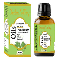 Indus Valley 100% Pure Natural & Organic, Undiluted lemongrass Essential Oil with Glass Dropper for Skin, Hair Care -15ml