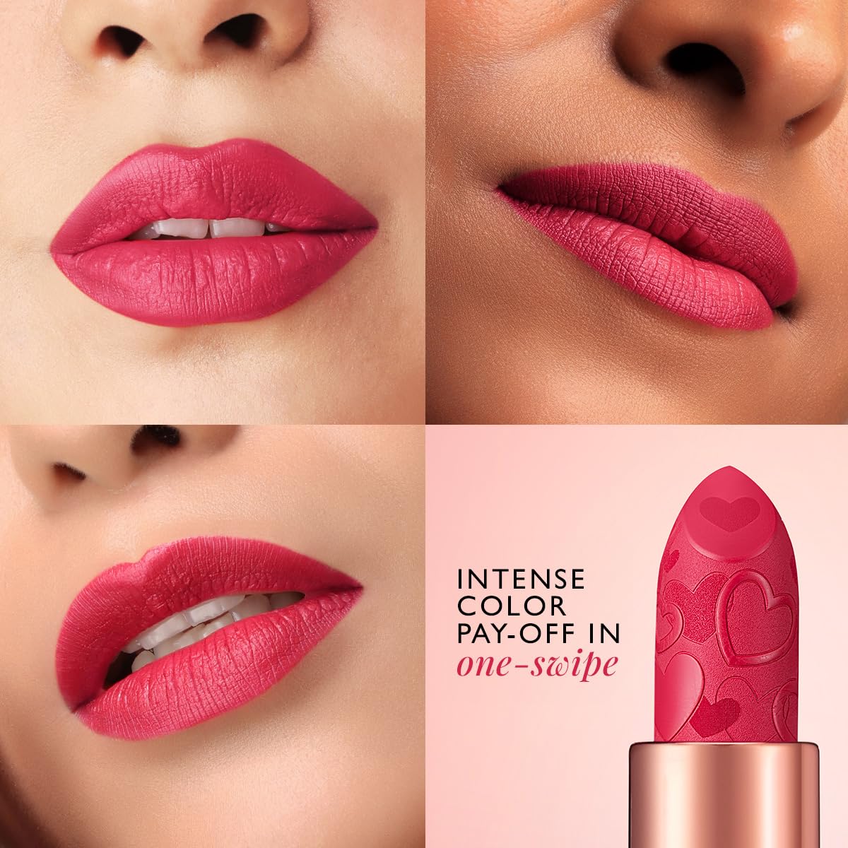 MyGlamm POUT by Karan Johar Intense Matte Plumping Lipstick - Dramatic Pout (Deep Pink Shade) | Highly Pigmented, Long Lasting, Lightweight, Creamy Matte Lipstick For Lip Makeup (4g)