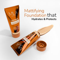 Mila Beauté Longwear Weightless Foundation | Matt Finish With SPF 15 and Vitamin E | Water Resistant Buildable Formula & Super Light | Liquid Foundation | Shade - (302 Soft Tan, 30ml)