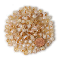 CHEAVIAN 45PCS 8mm Natural Yellow Feather Citrine Gemstone Round Loose Beads Crystal Energy Stone Healing Power for Jewelry Making 1 Strand 15