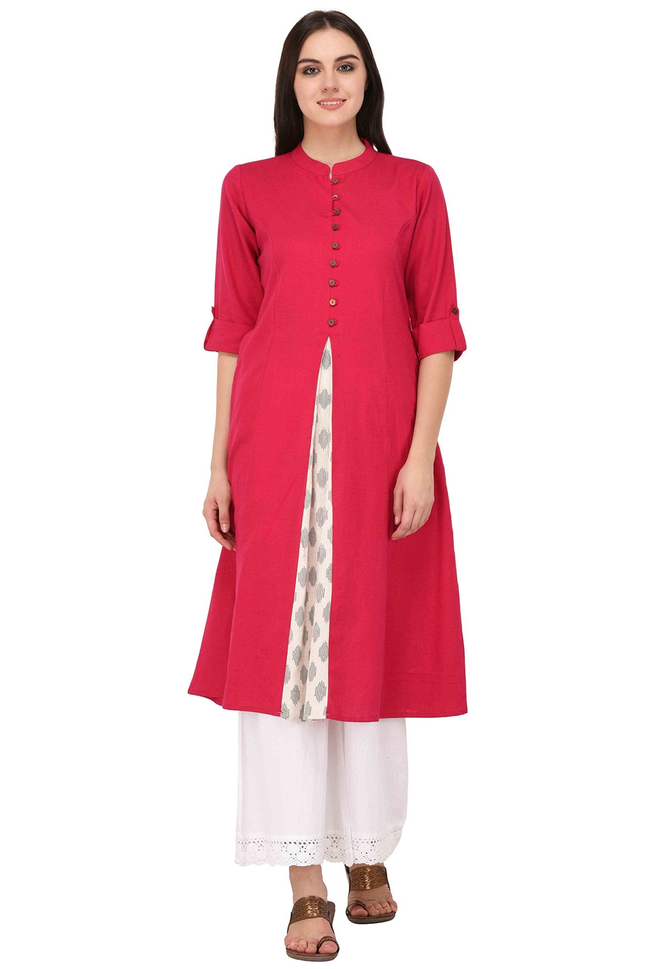 Pistaa's  Women Cotton Printed Cut Regular Kurta