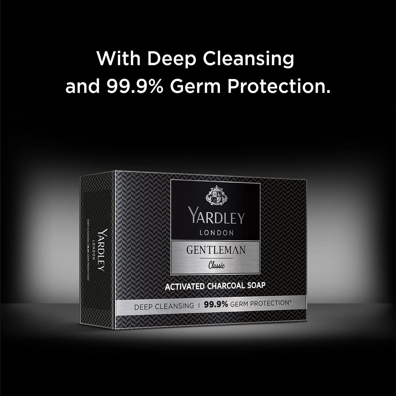 Yardley London Gentleman Classic Activated Charcoal Soap| 99.9% Germ Protection and Deep Cleansing| Daily Bathing Bar Soap For Men| Masculine Fragrance| 100g (Pack of 4)
