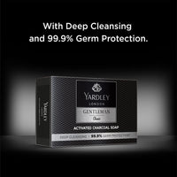 Yardley London Gentleman Classic Activated Charcoal Soap| 99.9% Germ Protection and Deep Cleansing| Daily Bathing Bar Soap For Men| Masculine Fragrance| 100g (Pack of 4)
