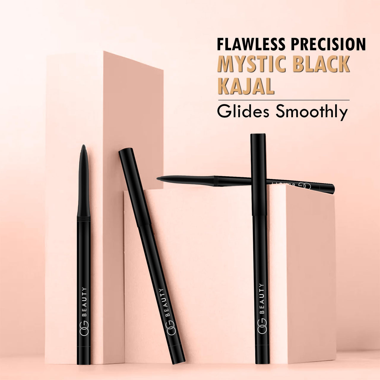 OG BEAUTY Mystic Black Kajal | Waterproof & Smudge-Proof | Intense Long-Lasting Eye Liner | Enriched with Vitamin E & Castor Oil