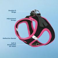 Voyager Step-in Air Dog Harness - All Weather Mesh Step in Vest Harness for Small and Medium Dogs by Best Pet Supplies - Pink Trim, XL Harness (Black/Pink Trim) XL (Chest: 20.5 - 23