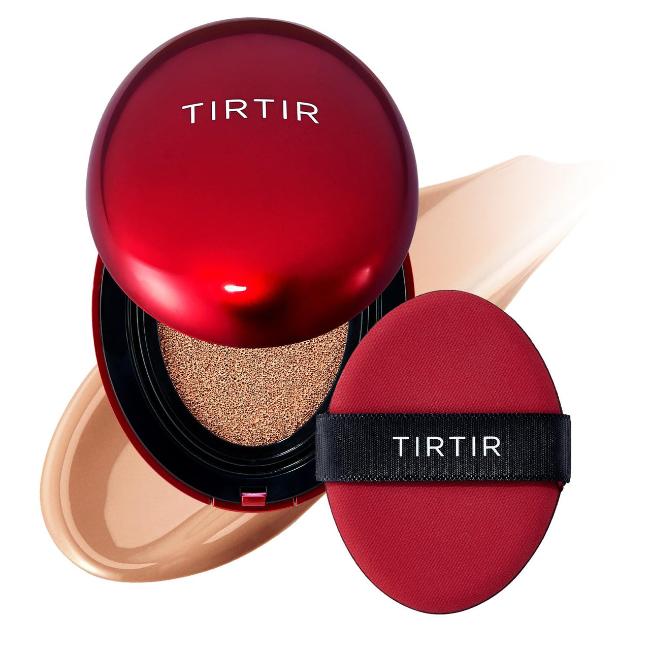 TIRTIR Mask Fit Red Cushion Foundation, Full coverage, Skin fit, Satin Glow Finish, Korean Cushion Foundation #33C HAZEL, 18g