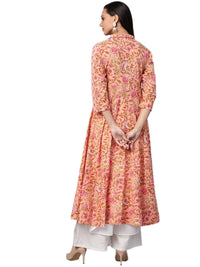 Yash Gallery Women's  Cotton Floral Printed Anarkali Kurta