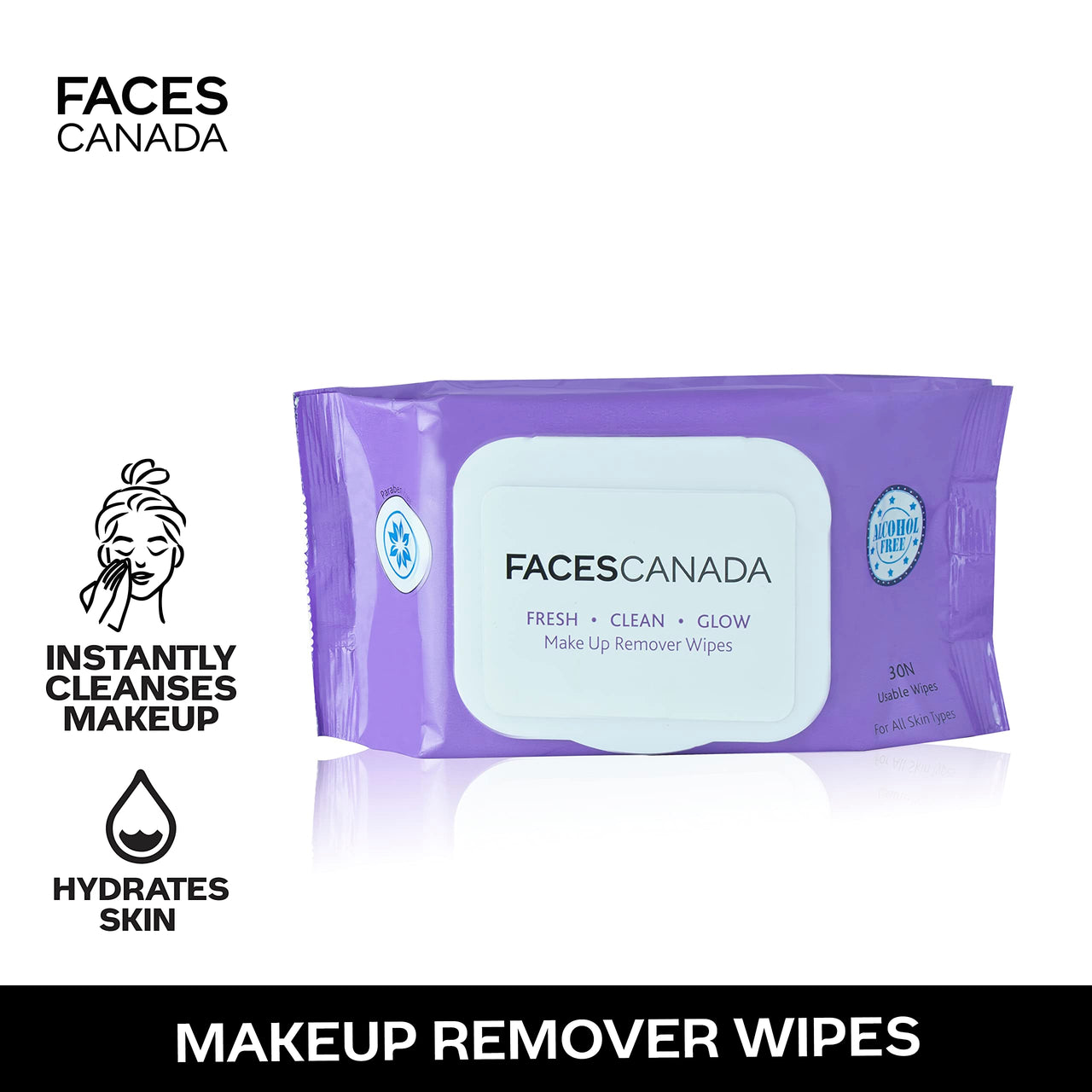 FACESCANADA Faces Fresh Clean Glow Makeup Remover & Faces Canada Magneteyes Kajal - Black, 0.35G