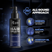Dr. Beardo Advanced Hair Growth Serum for Men, 50 ml| Contains 3% Redensyl, 3% Baicapil, Rosemary | Stimulates Hair Growth, Increase Hair Density & Thickens Hair | Lightweight and Non-Sticky | Made for Men