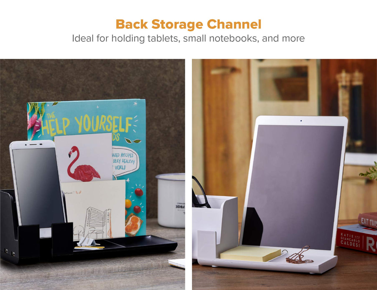 Bostitch Office Konnect Charging Station Desk Organizer Base, USB Phone Stand Compatible with Cell Phones & Tablets, Black