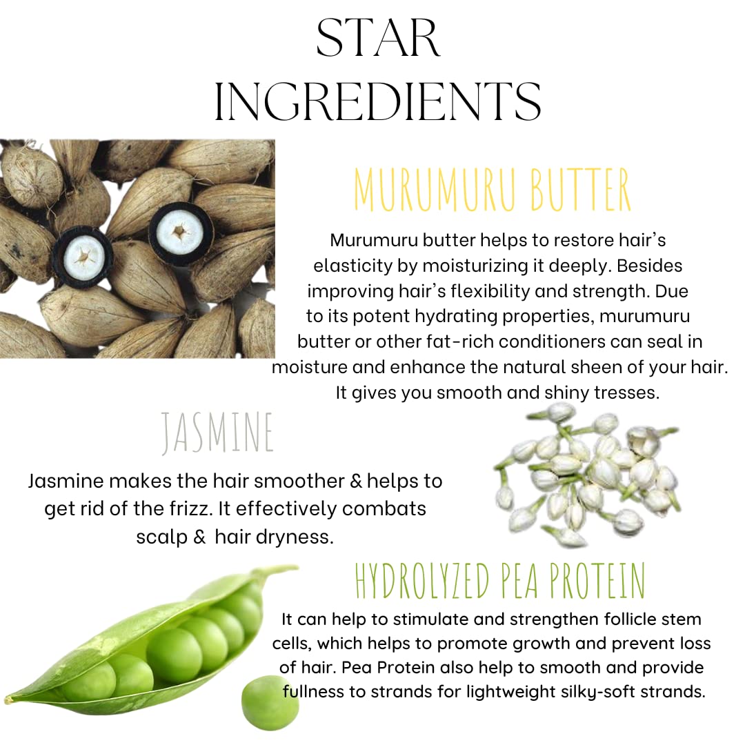 EcoBerry Murumuru Butter Shampoo Bar Enriched with Jasmine For Frizzy Hair, Dry Scalp, Conditions & Strengthens Hair Root, Frizz-free, Organic Ingredients, Sulfate & Paraben free, Vegan 70g