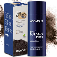 Adomour Hair Building Fiber 27.5g | Keratin Fibers for Thin, Fine & Thinning Hairs | Natural Coverage | For Thickening & Volumizing | Bald Spot Cover Up Hair Fiber Powder for Men & Women (Dark Brown)