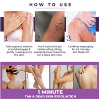 Sanfe Instant Tan & Dead Skin Removal Exfoliating Gel | Visibly Removes Tan | AHA Exfoliation in Minutes | Smooth & Bright Skin | 200g