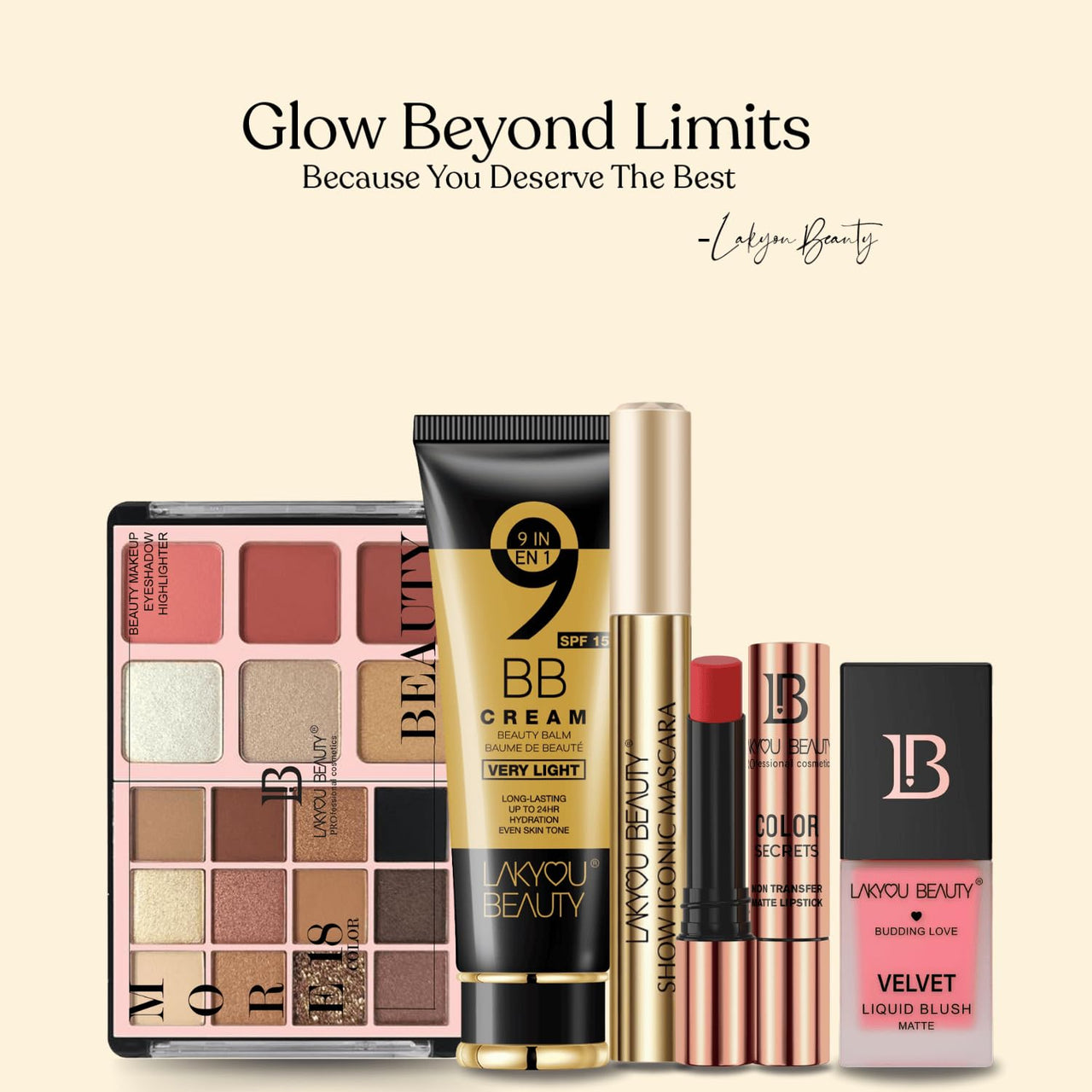 Lakyou Beauty 9 in 1 BB Cream | Light Weight | Long Lasting | Up To 24Hrs Hydration | Even Skin Tone | SPF-15 | Shade-02(Soft Ivory) | 80g