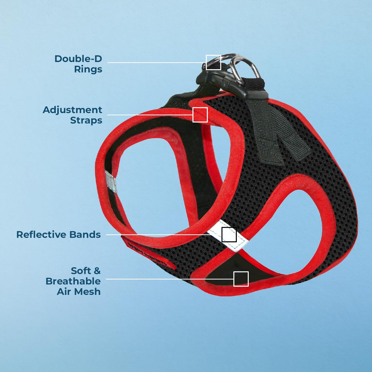 Voyager Step-in Air Dog Harness - All Weather Mesh Step in Vest Harness for Small and Medium Dogs by Best Pet Supplies - Red Trim, XS Harness (Black/Red Trim) XS (Chest: 13 - 14.5")